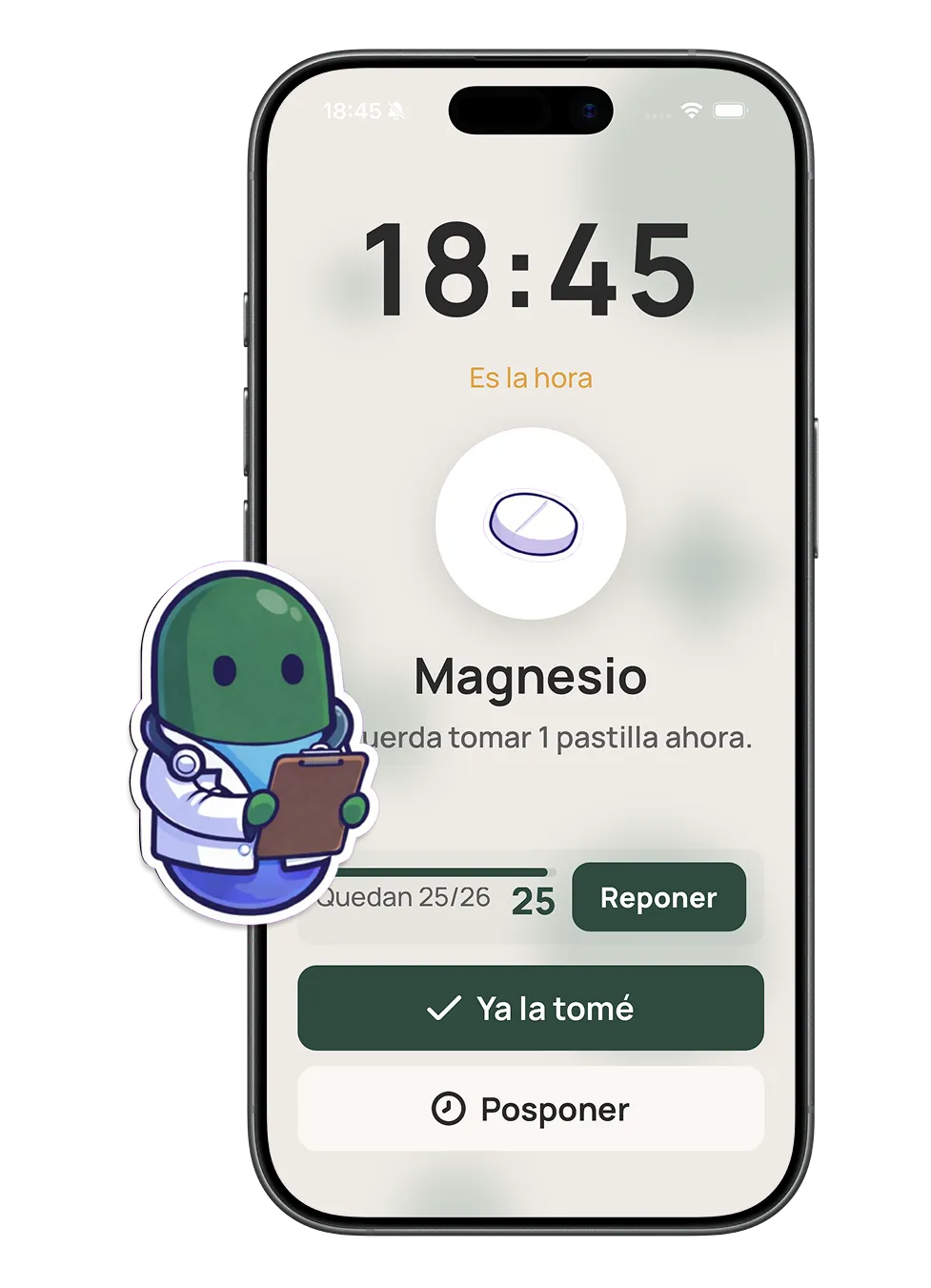 Recuerda cada dosis, a su hora